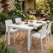 Ariana, Tavolo da Esterno 10 Posti Made in Italy, 90x150x72h cm Bianco