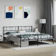 Giroletto con Testiera e Pediera Metallo Nero 200x200 cmcod mxl 78787