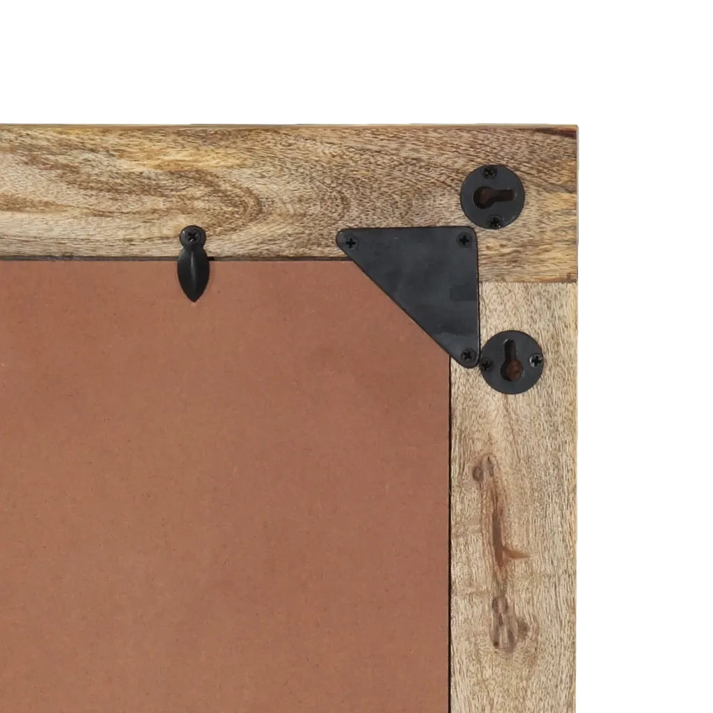 Specchio da Bagno 50x70x2,5 cm Legno Massello di Mango e Vetro 358243