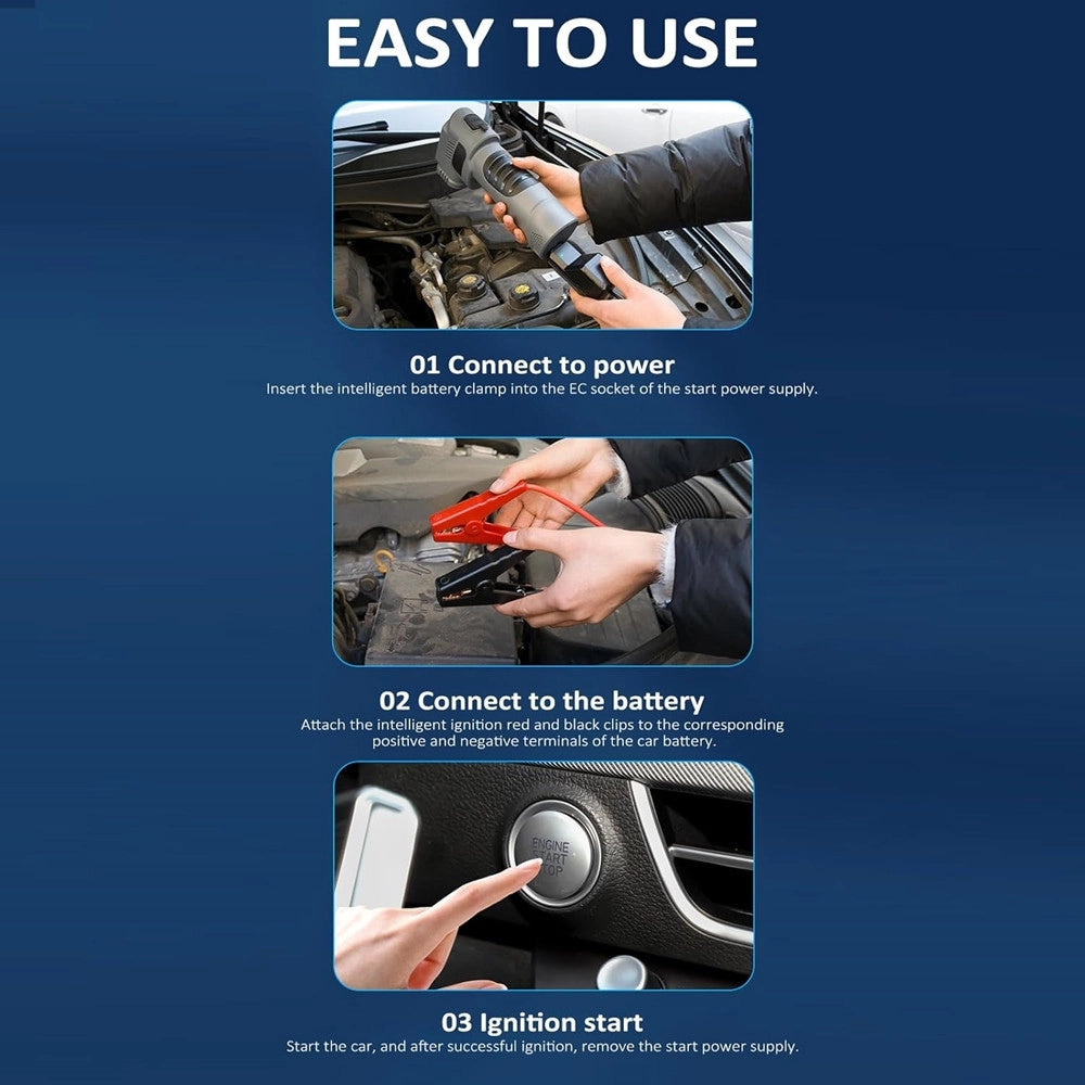 Trade Shop - Compressore D'aria Portatile Pompa Elettrica Wireless 4in1 8000mah Con Luce Emergenza Auto -