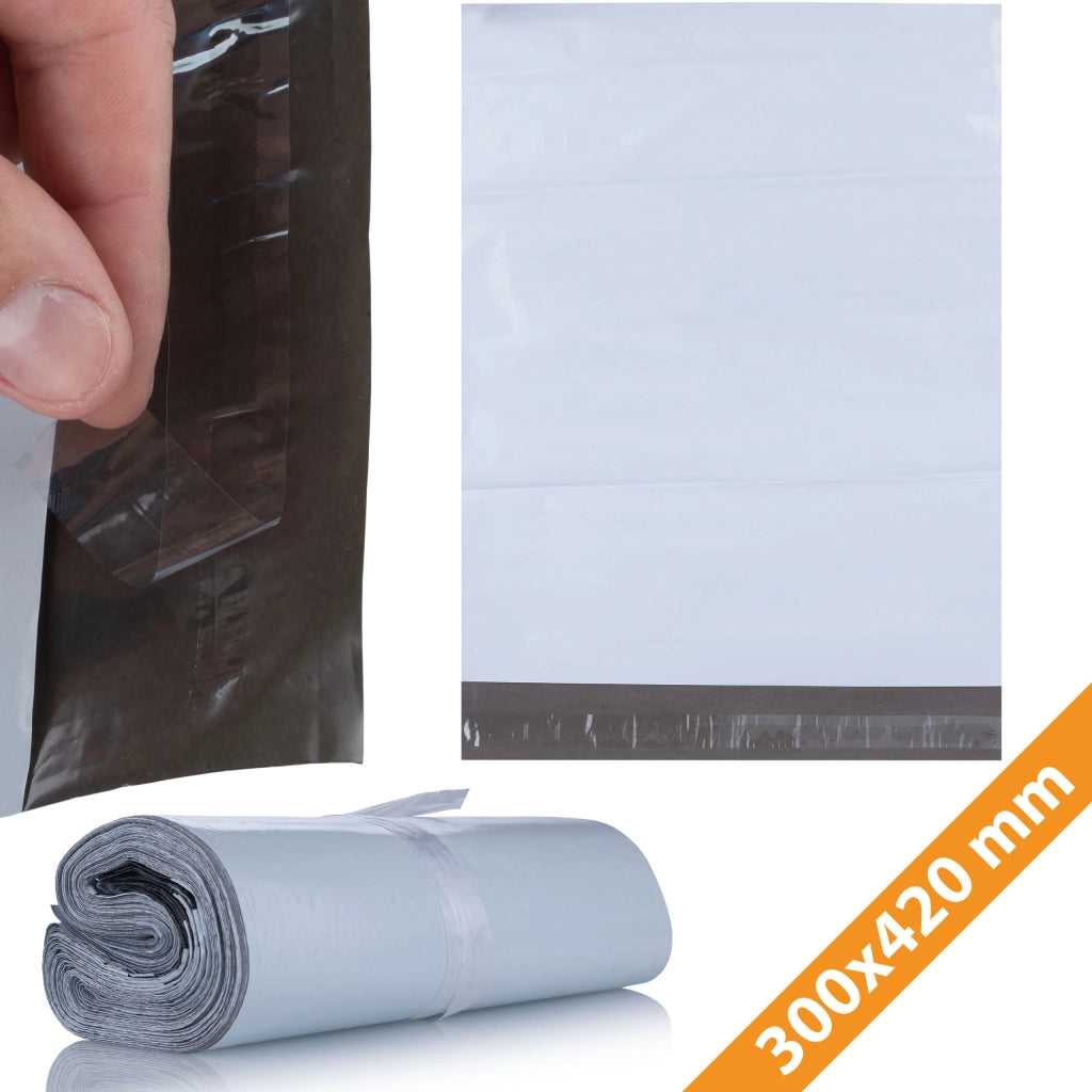 Buste Corriere Bianche 300x420mm 100 Pezzi – LDPE Resistente, Impermeabile, Antistrappo | Sicurezza e Discrezione
