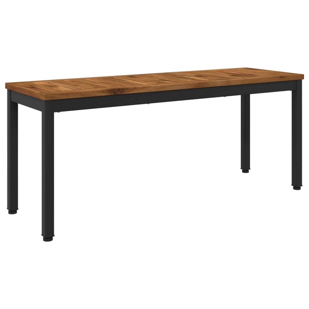 Panchina da giardino 108,5 x 35 x 45 cm Naturale e Nero 901295