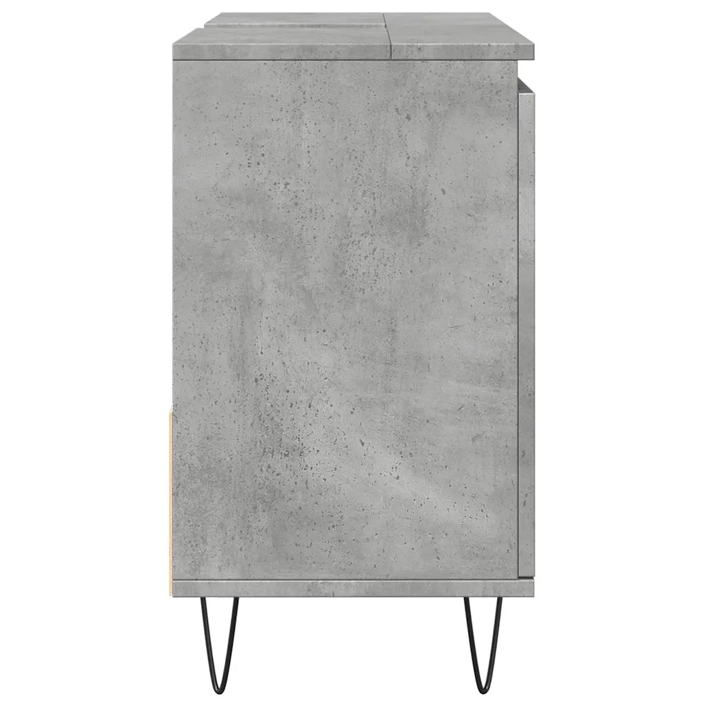 Mobile bagno dal design industriale con vani contenitori 65 x 33 x 60 cm in legno grigio cemento 02_0051105