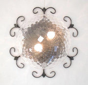 PLAFONIERA LAMPADA APPLIQUE EDERA CM.45 COLORE NERO ARGENTO