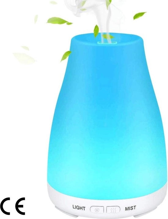 Diffusore Aromaterapico Portatile - 100 ml Umidificatore d'Aria con 7 LED a Luce Notturna a Colori - Lampada per Ambiente con Spegnimento Automatico - Ideale per Camera, Yoga, Spa e Altro