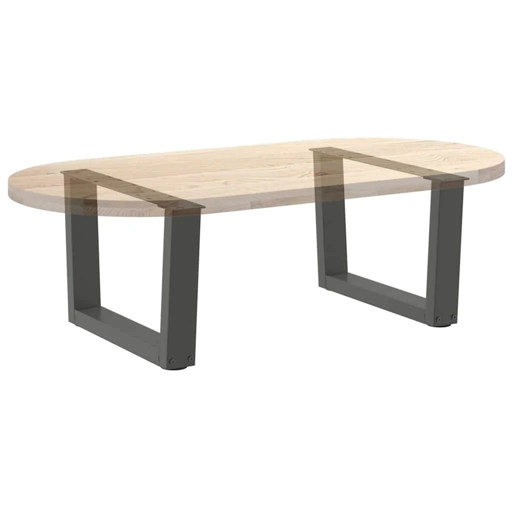 Set di 2 gambe regolabili per tavolino da caffè a forma di V 50 x 30 x 31 cm in acciaio antracite 02_0056898