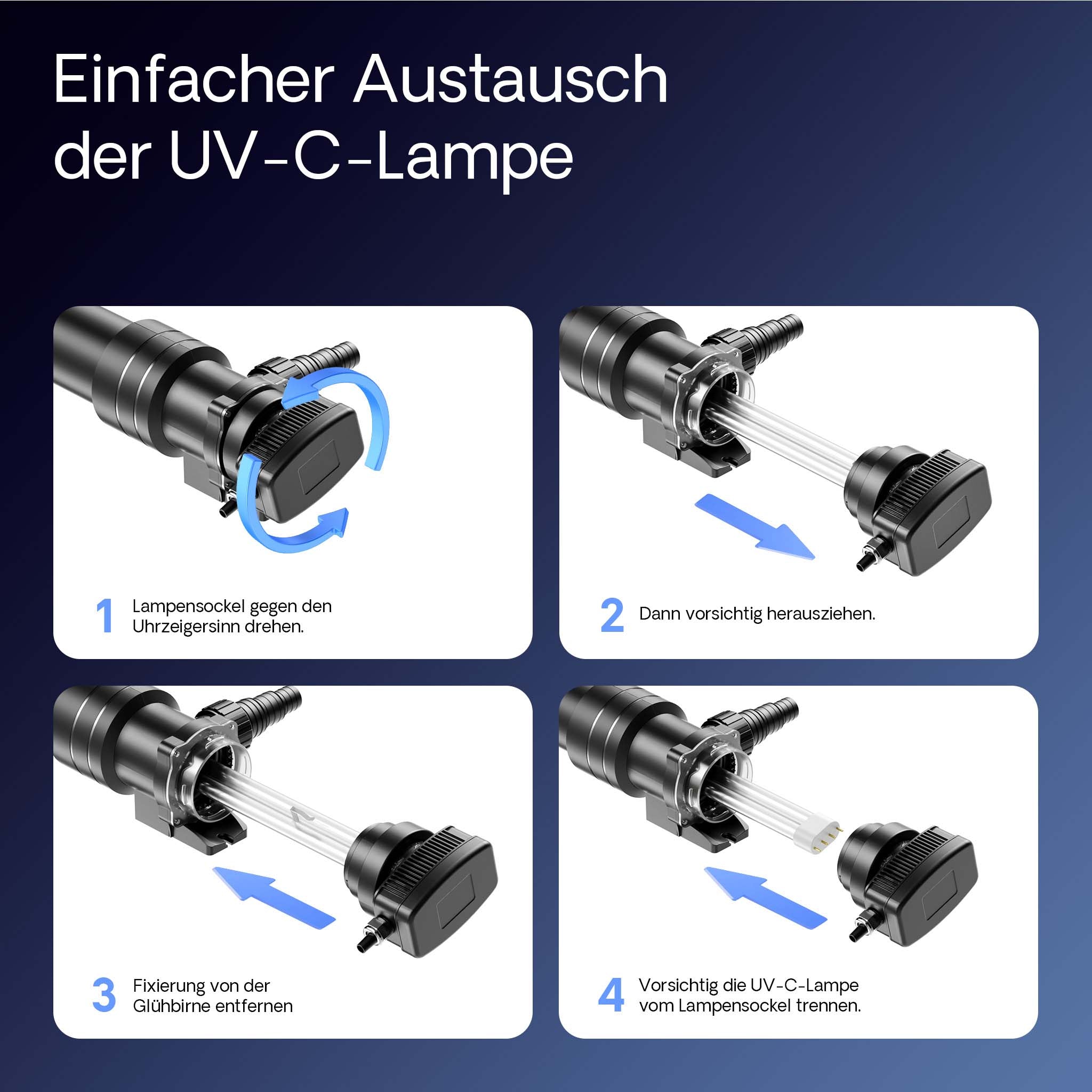 CUV-636 Chiarificatore acqua per laghetti 36W Sterilizzatore UVC