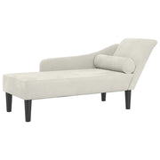 Chaise Longue con Cuscini Crema in Velluto CFW6609977