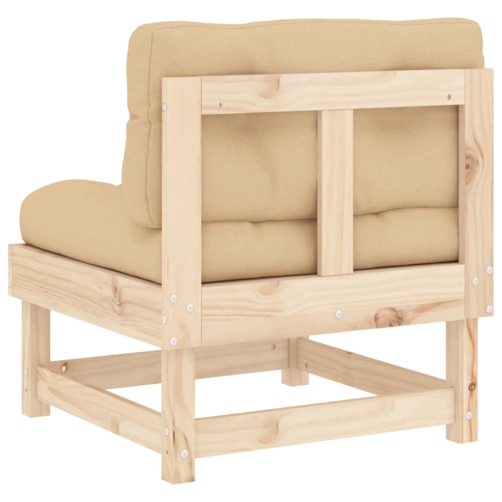 Divano componibile-Divani Centrali con Cuscini 2 pz in Legno Massello di Pino 712530
