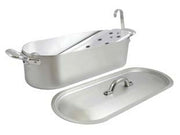 1pz pesciera in alluminio con 2 maniglie griglia e coperchio - cm.35 cod:ferx.fer353786