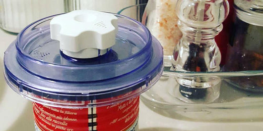 Magic Vac ACO1011 coprivivande Blu, Bianco Plastica Rotondo Coperchio per alimenti