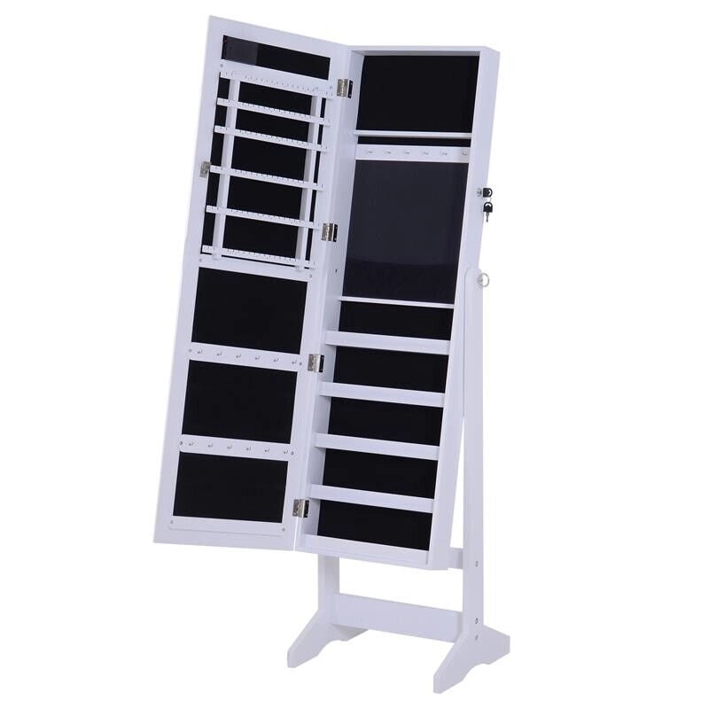 ARMADIO PORTAGIOIE A SPECCHIO CON 20 LUCI LED BIANCO 40 X 37 X 146 CM