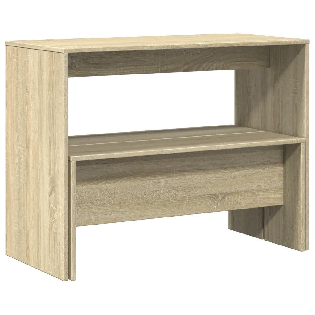 vidaXL Set Tavolo da Pranzo e Panche 3 pz Rovere Sonoma in Truciolato
