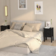Comodini 2 pz Nera 40x35x61,5 cm in Legno Massello di Pino cod mxl 30426