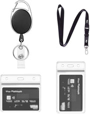Set di 4 cinture per ID cartelle retrattili - Ogni cintura è dotata di un badge houder - Lunghezza 54 cm - Felpa liscia - Water-resistente - Porta-chiavi - ID-kaarthouder