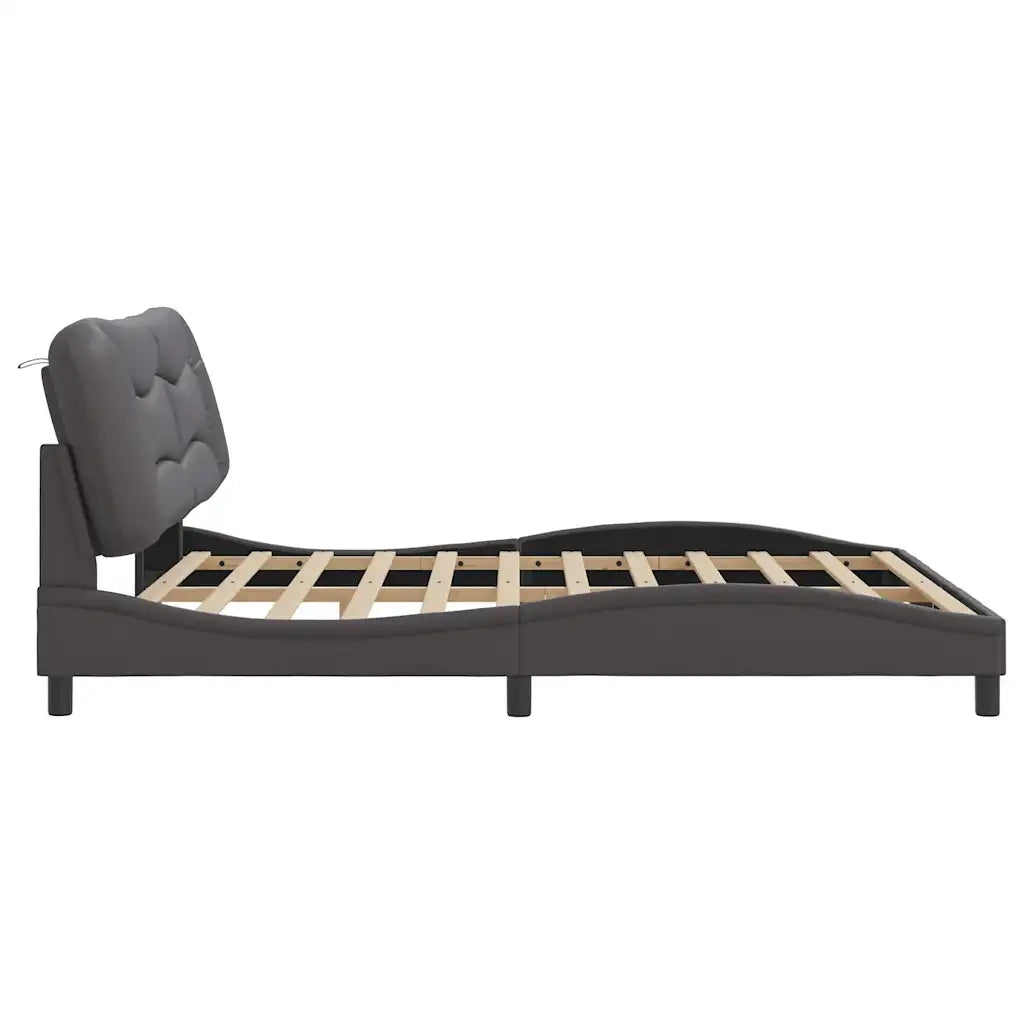 Giroletto senza Materasso-Struttura Letto Hvar Grigio 180x200 cm in Similpelle