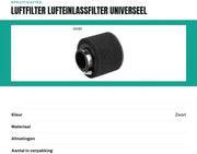 Filtro dell'aria Universale - Pulitore dell'aria - Modificatore - Per Pit Dirt Bike - ATV - 40mm