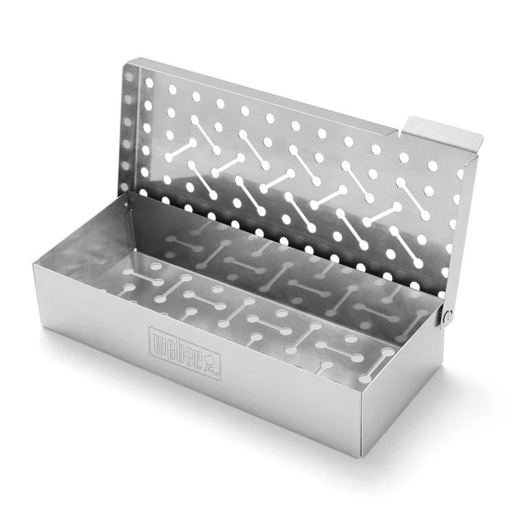 Weber 7576 Affumicatoio Universale Accessorio Barbecue Scatola per Affumicare colore Acciaio Inox