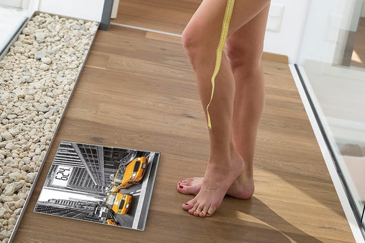 Beurer GS 203 Bilancia in Vetro con Stampa New York, display bianco, lcd