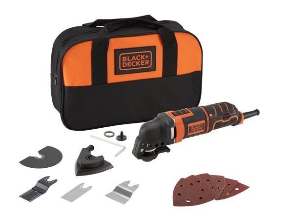 Black & Decker MT300SA2 multi-strumento oscillante Nero, Arancione