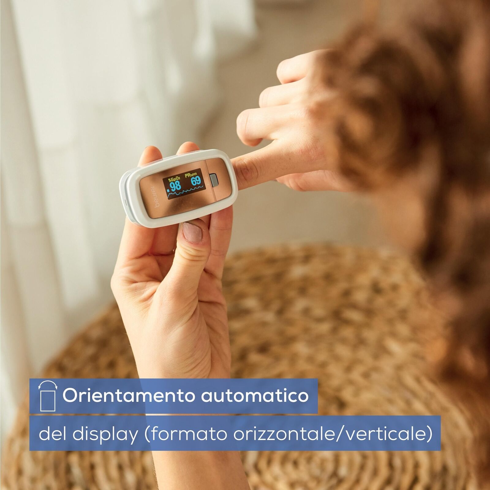 Beurer PO 30 Saturimetro per il Monitoraggio della Saturazione di Ossigeno nel Sangue e del Battito Cardiaco
