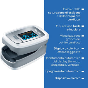 Beurer PO 30 Saturimetro per il Monitoraggio della Saturazione di Ossigeno nel Sangue e del Battito Cardiaco
