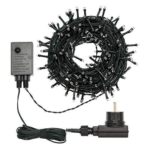 Luci di Natale Catena Lineare 240 Led Multicolore 14,5mt con 8 giochi di luce