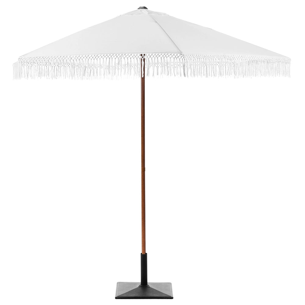 Ombrellone da giardino ⌀ 258 cm palo in alluminio bianco tessuto esterno Elegante e moderno
