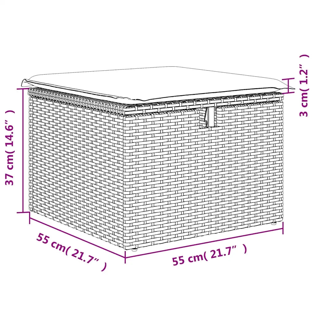 Divano Giardino 2pz con Cuscini-Sofa da Giardino-Divanetto da esterno Grigio Chiaro Polyrattan Acacia 669207