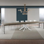 Tavolo allungabile 180/440x90 cm Volantis Premium tortora gambe bianche