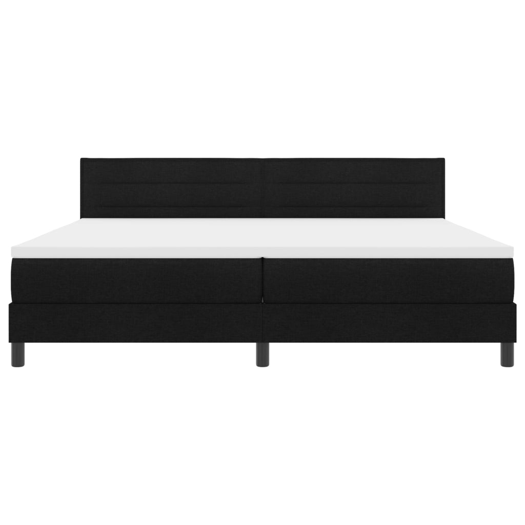 Letto Box Spring con Materasso Nero 200x200 cm Tessuto