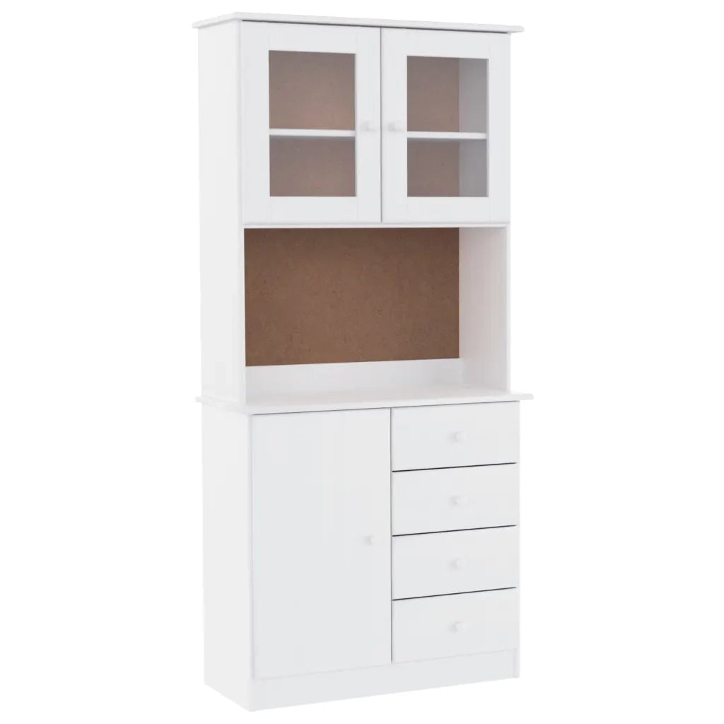 Credenza ALTA Bianca 77x35x165 cm in Legno Massello di Pino 3187772