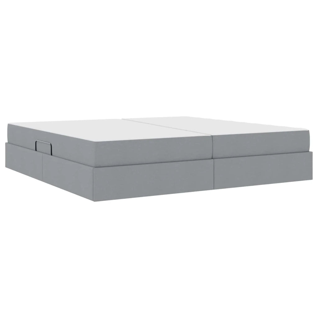 Letto con contenitore e materasso Grigio chiaro 200 x 200 cm 3399682