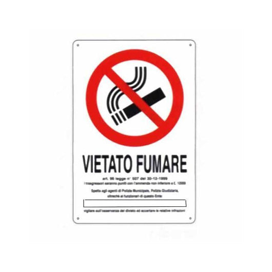 Cartello Vietato Fumare Dl 20X 30 Alluminio