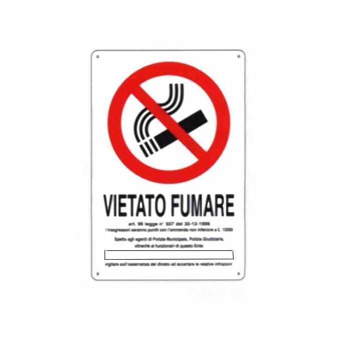 Cartello Vietato Fumare Dl 20X 30 Alluminio