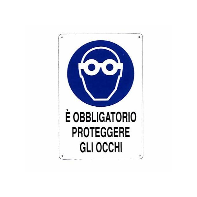 Cartello Protezione Occhi 20X 30 Alluminio