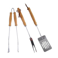 Lapillo Posate Barbecue Pezzi 3 manico legno - 00646