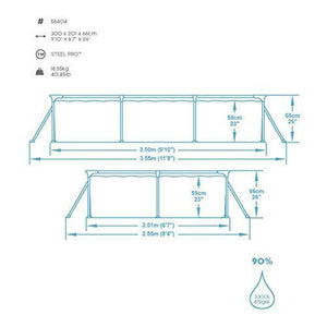 Bestway Steel Pro 56404 piscina fuori terra Piscina con bordi Piscina rettangolare 3300 L Blu