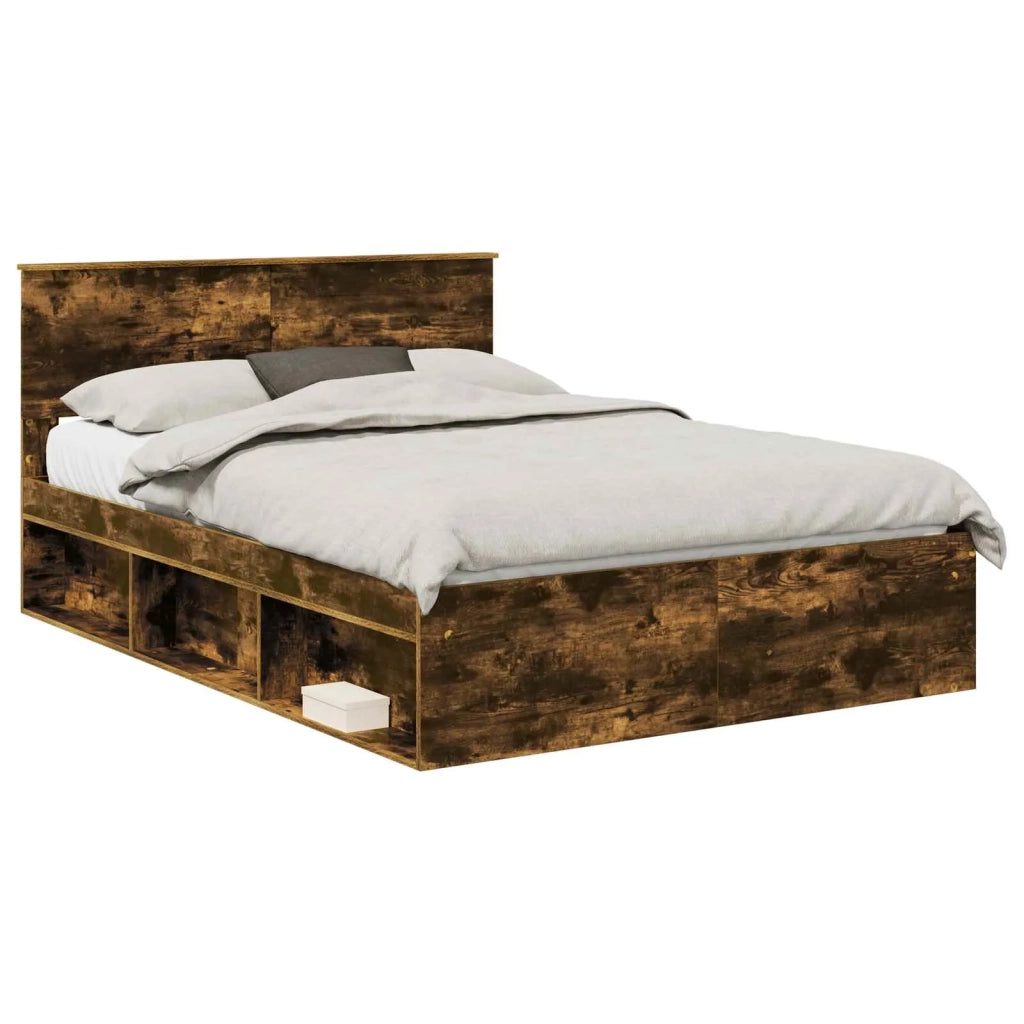 Struttura del letto Rovere fumé 150 x 200 cm Legno multistrato