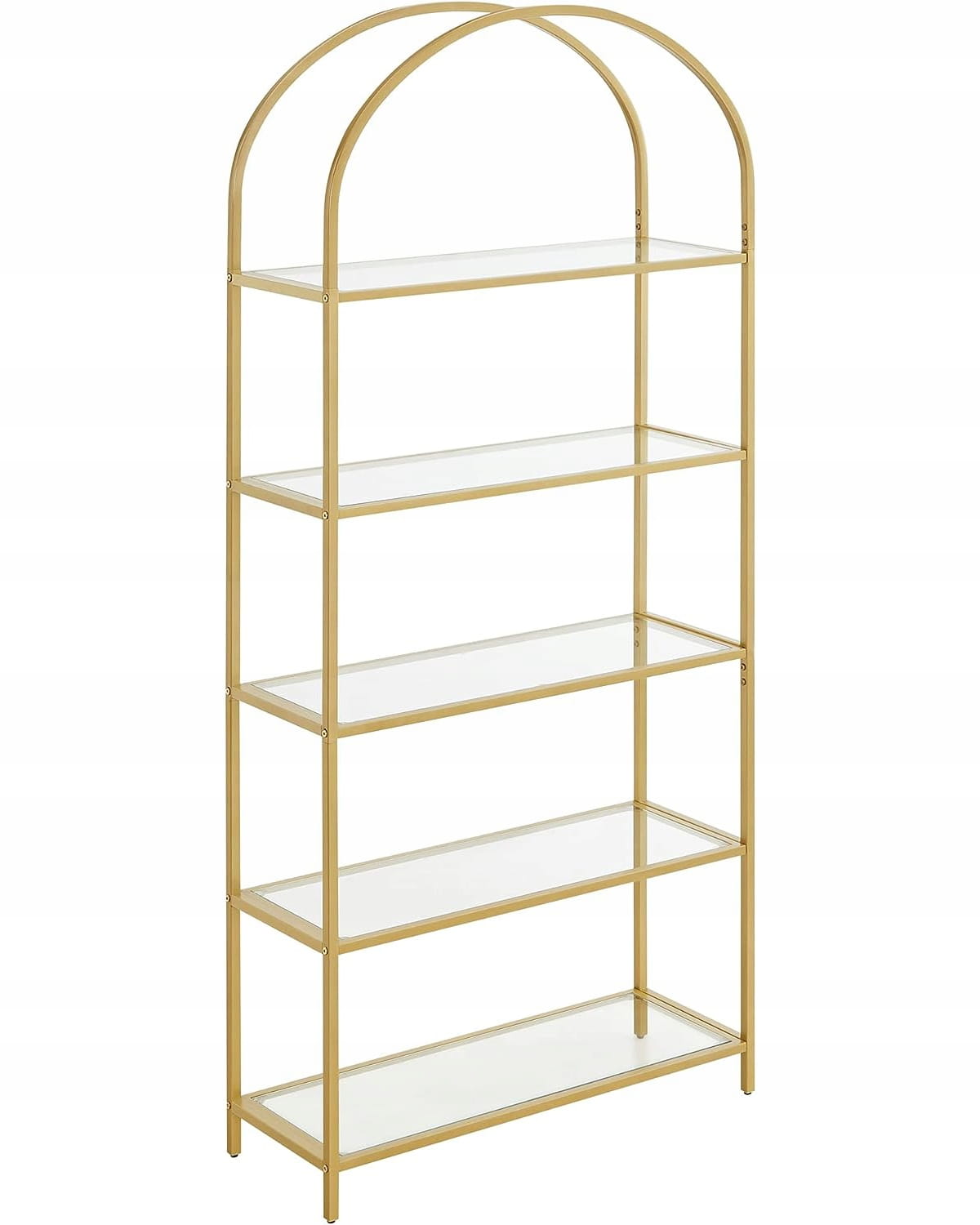 Libreria in vetro VALORA con 5 ripiani, oro - LGT050A01