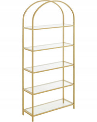 Libreria in vetro VALORA con 5 ripiani, oro - LGT050A01