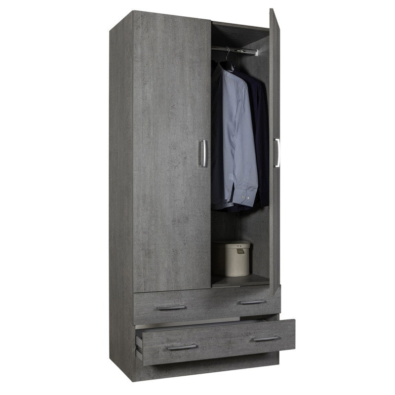 ARMADIO ESPRESSO 2 ANTE 82X47XH184CM CEMENTO.