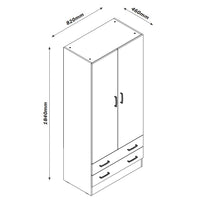 ARMADIO ESPRESSO 2 ANTE 82X47XH184CM CEMENTO.