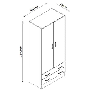 ARMADIO ESPRESSO 2 ANTE 82X47XH184CM CEMENTO.