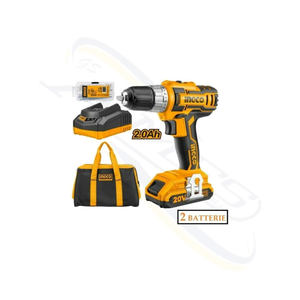 TRAPANO AVVITATORE INDUSTRIAL 20V 2 BATTERIE 2AH P20S INGCO CDLI2002E