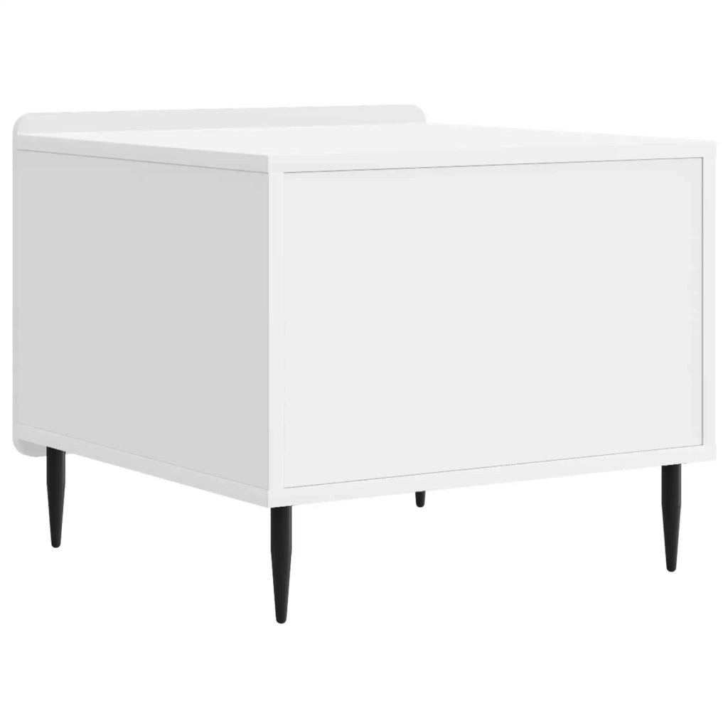 Tavolino da salotto con cassetto Bianco Lucido 49 x 50 x 42 cm