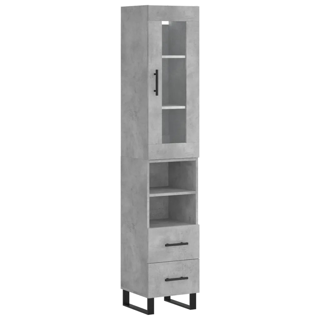 Credenza Grigio Cemento 34,5x34x180 cm in Legno Multistratocod mxl 110436