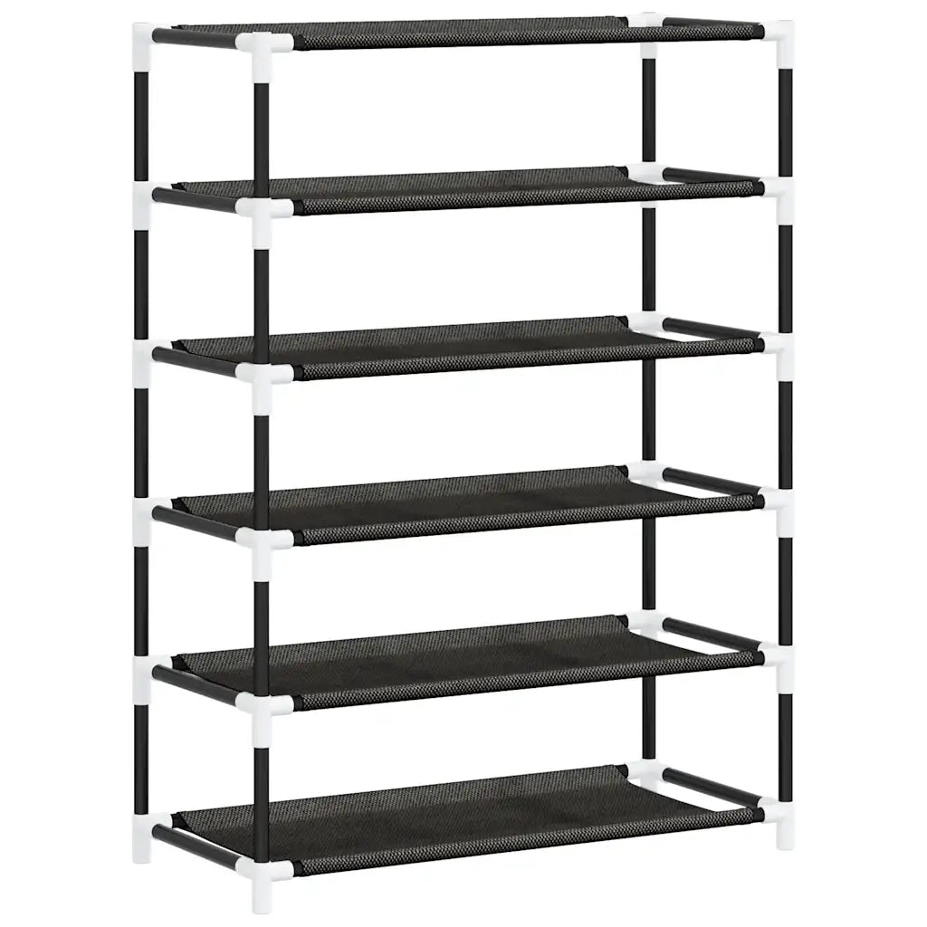 Scarpiera-Scaffale per scarpe Nera 60x28x90 cm Tessuto