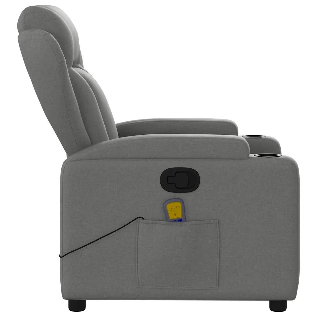 Divano Sedia-Poltrona reclinabile massaggiante in Tessuto Grigio Scuro 385269
