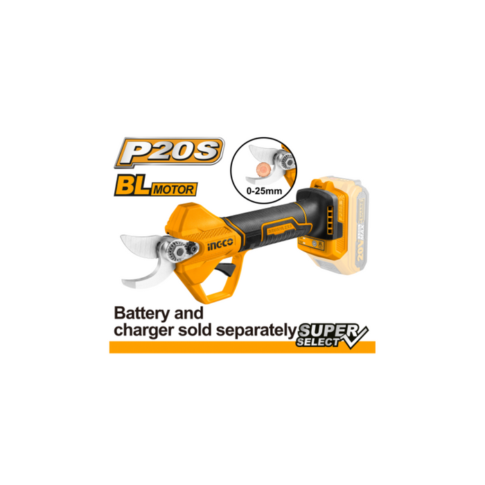 FORBICE DA POTATURA A BATTERIA 20V TAGLIO Ø25 CSSLI20258 INGCO